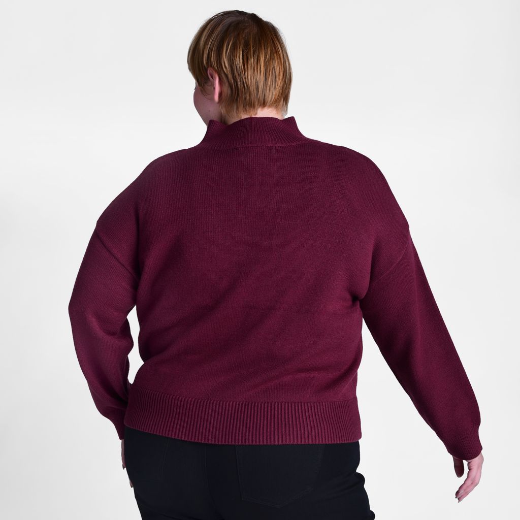 Christopher & Banks Pointelle Half Zip Sweater