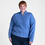 Christopher & Banks Pointelle Half Zip Sweater
