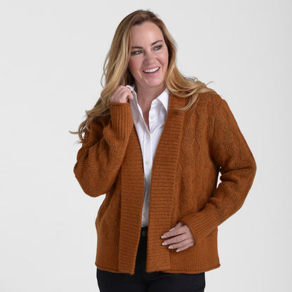 Christopher & Banks Ribbed Trim Open Front Cardigan