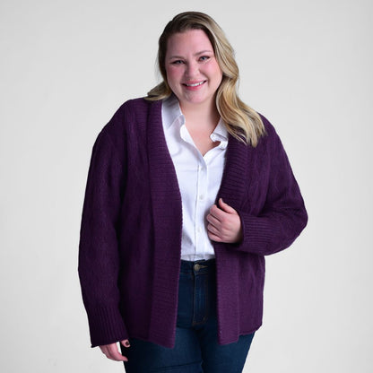 Christopher & Banks Ribbed Trim Open Front Cardigan