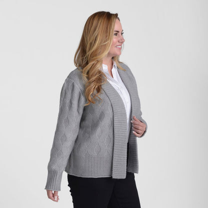 Christopher & Banks Ribbed Trim Open Front Cardigan