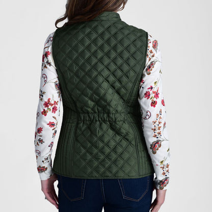 Christopher & Banks Mixed Quilting Zip Front Vest