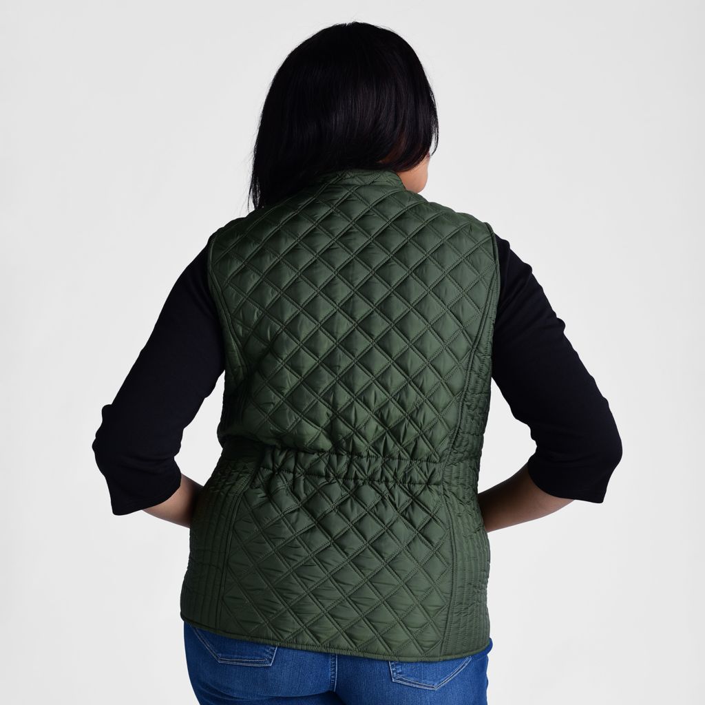 Christopher & Banks Mixed Quilting Zip Front Vest