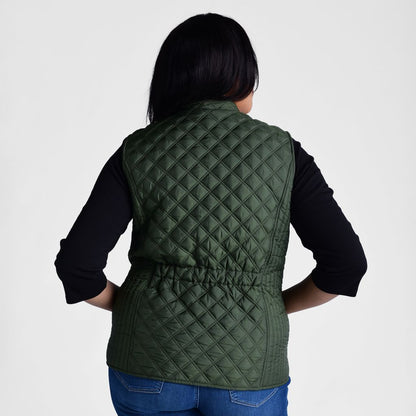 Christopher & Banks Mixed Quilting Zip Front Vest