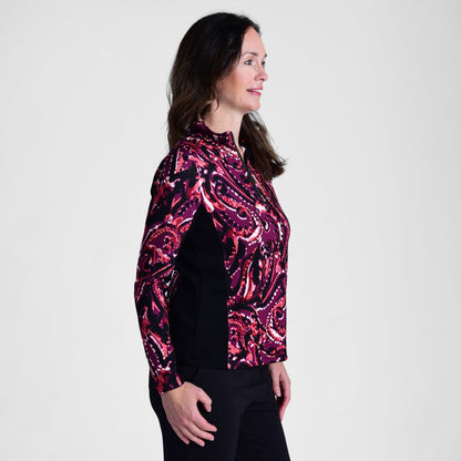 Christopher & Banks Relaxed Restyled Quarter Zip Mock Neck Top