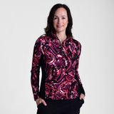 Christopher & Banks Relaxed Restyled Quarter Zip Mock Neck Top