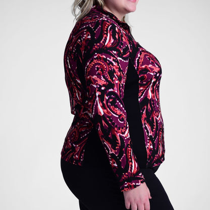 Christopher & Banks Relaxed Restyled Quarter Zip Mock Neck Top