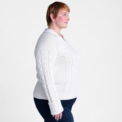 Christopher & Banks Cable Knit Collared Pullover