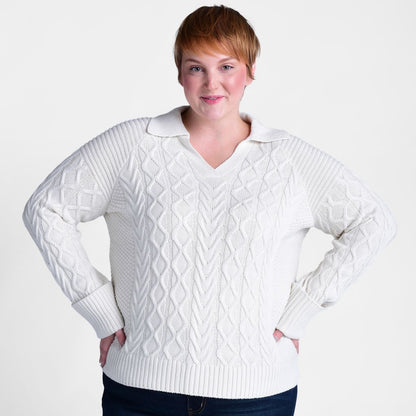 Christopher & Banks Cable Knit Collared Pullover