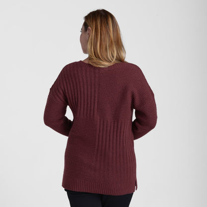 Christopher & Banks Blocked Rib Side Slit Tunic Sweater