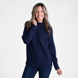 Christopher & Banks Rib Detail Mock Neck Sweater