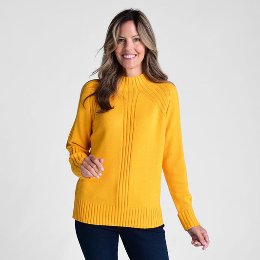 Christopher & Banks Rib Detail Mock Neck Sweater