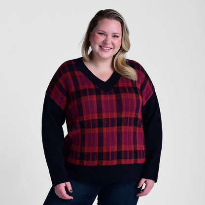 Christopher & Banks Plaid V Neck Sweater