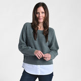 Christopher & Banks Ribbed Crew Neck Two Fer
