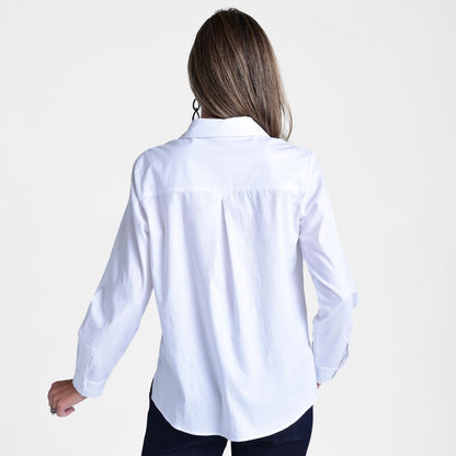 Christopher & Banks Women's Button Front Boyfriend Shirt