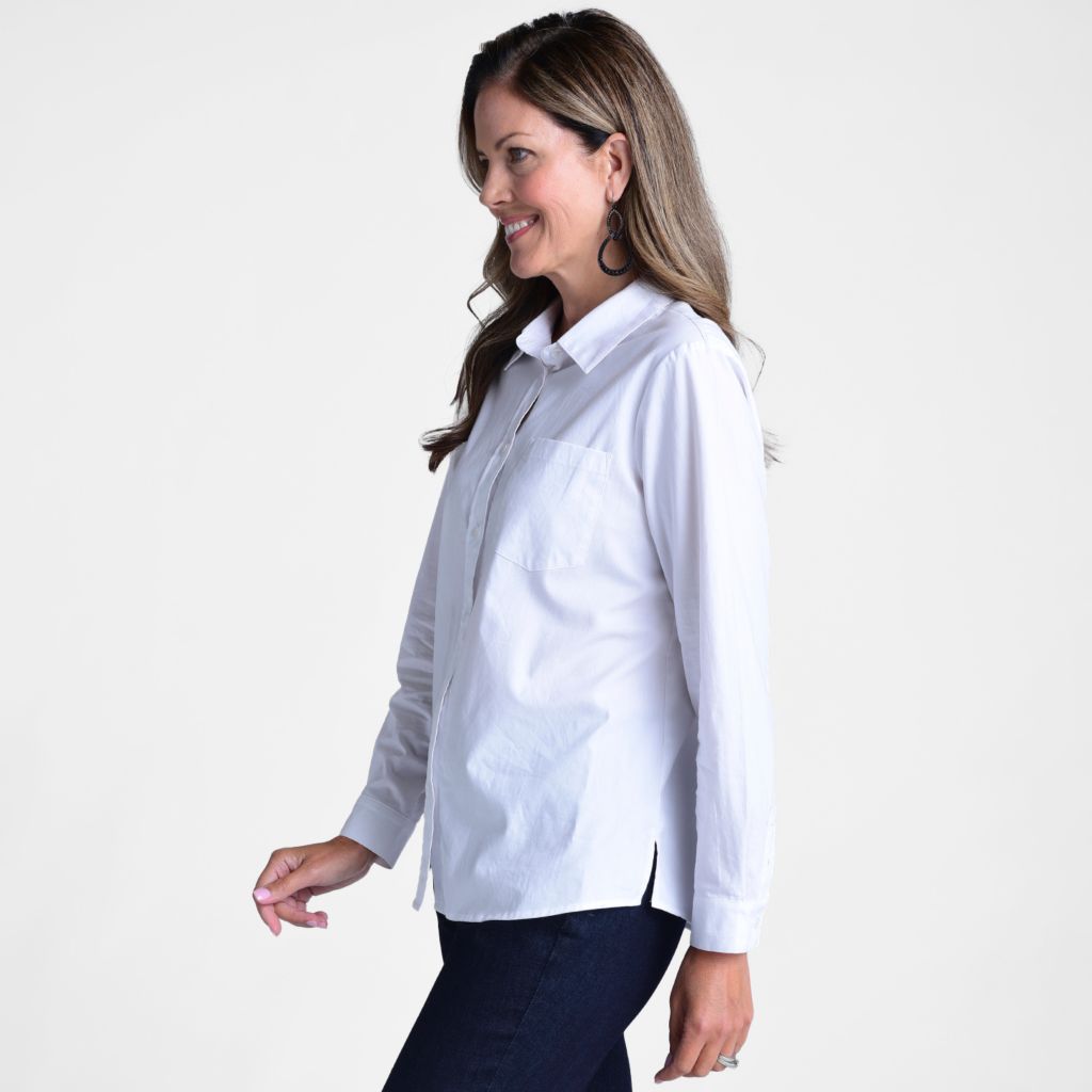 Christopher & Banks Women's Button Front Boyfriend Shirt