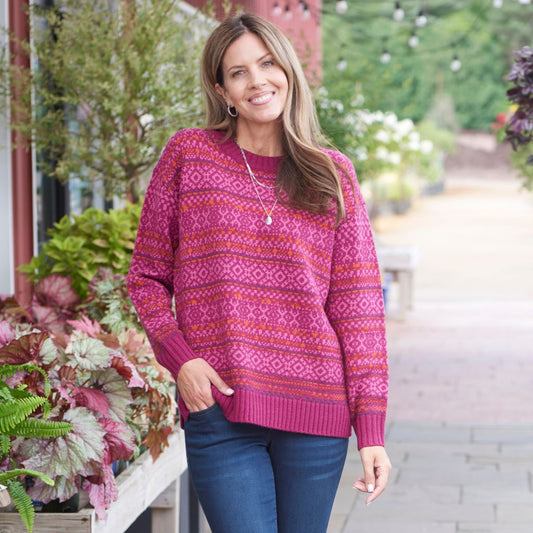 Christopher & Banks Fair Isle Crewneck Sweater