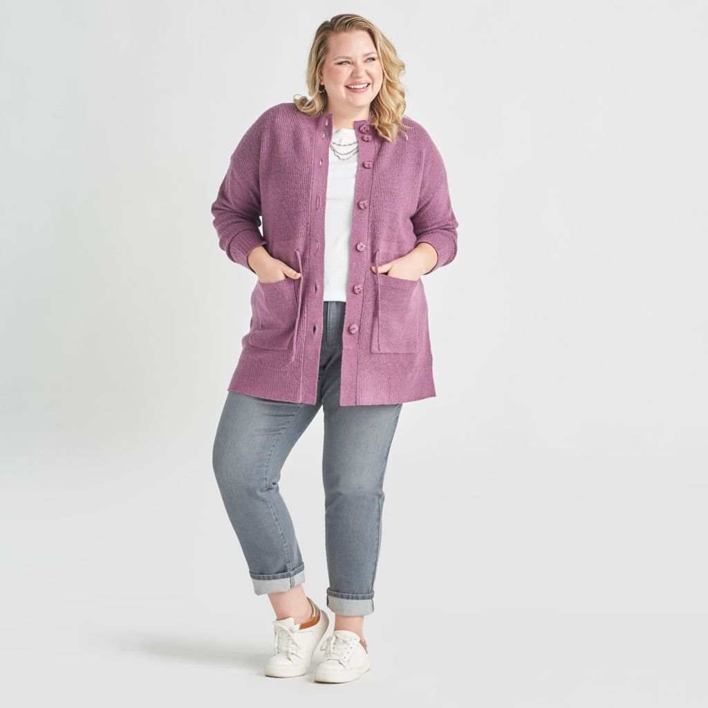 Christopher & Banks Relaxed Restyled Button Front Cardigan