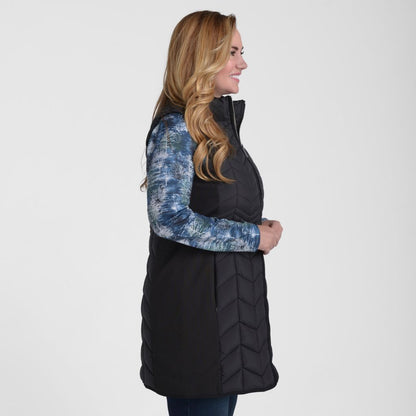 Christopher & Banks Mock Neck Quilted Long Vest