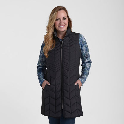 Christopher & Banks Mock Neck Quilted Long Vest