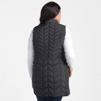 Christopher & Banks Mock Neck Quilted Long Vest
