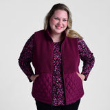 Christopher & Banks Relaxed Restyled Mixed Media Quilted Sherpa Vest