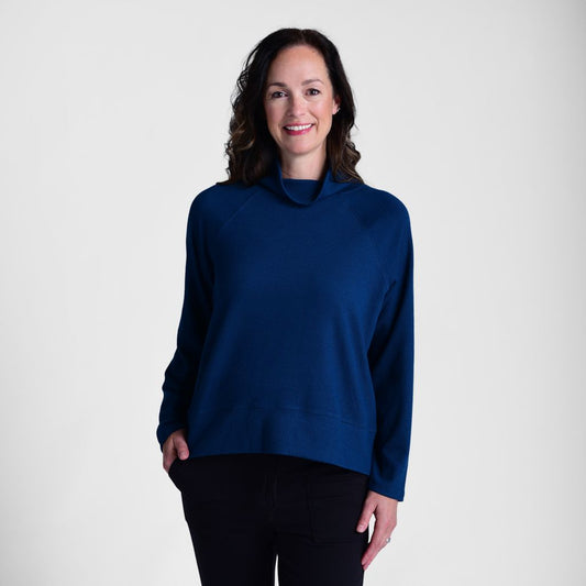 Christopher & Banks Relaxed Restyled Ribbed Turtleneck Top