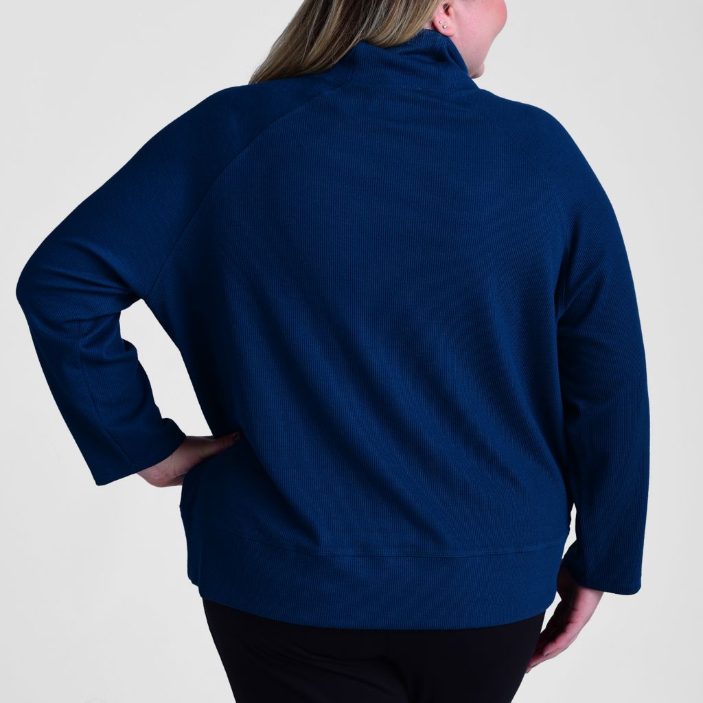 Christopher & Banks Relaxed Restyled Ribbed Turtleneck Top