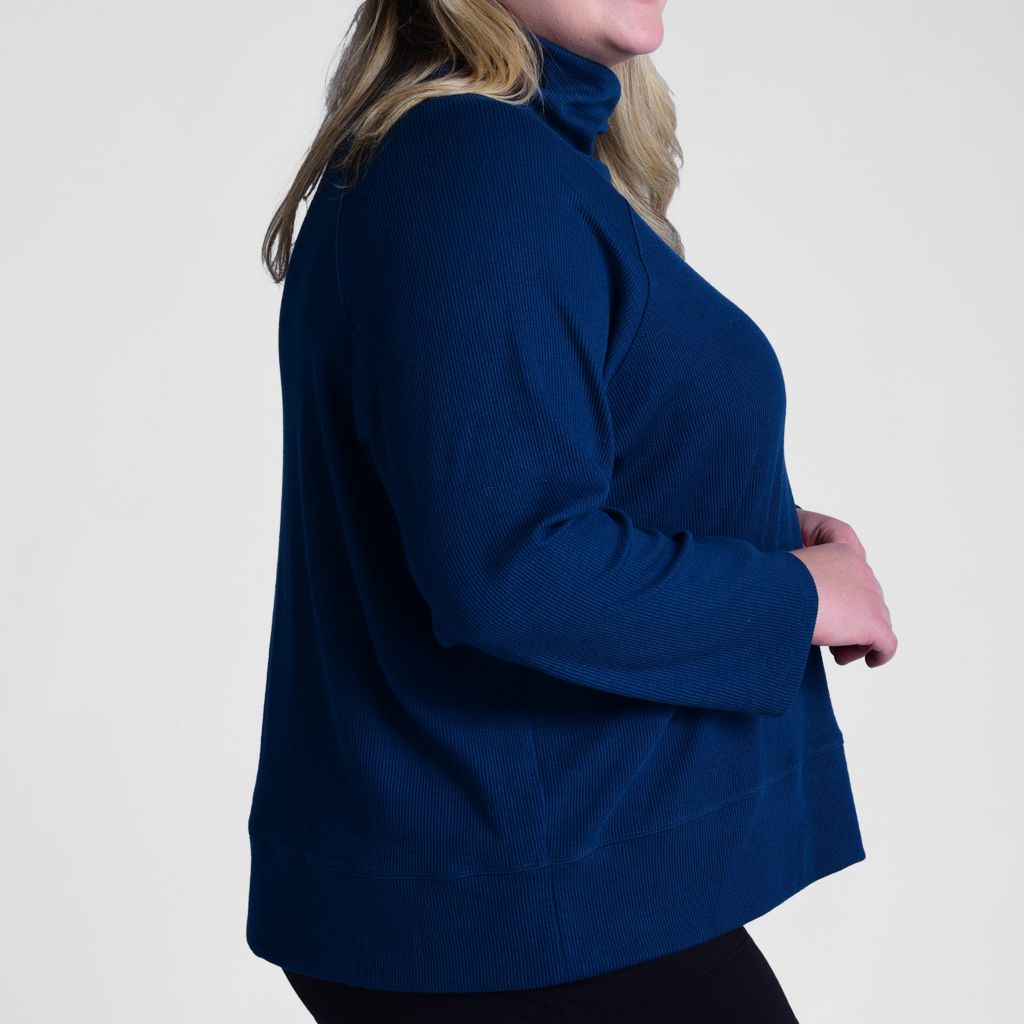 Christopher & Banks Relaxed Restyled Ribbed Turtleneck Top