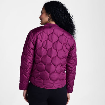 Christopher & Banks Relaxed Restyled Ornament Quilted Zip Front Jacket
