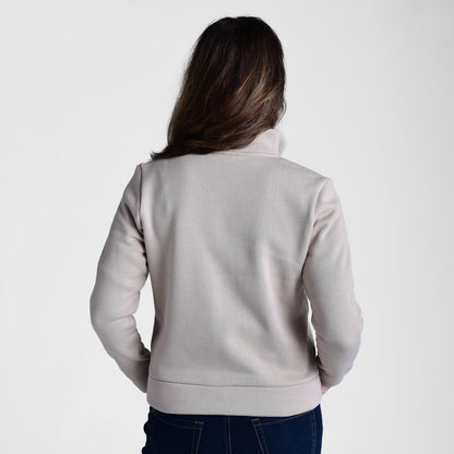 Christopher & Banks Relaxed Restyled Zip Front Quilted Knit Sleeve Jacket