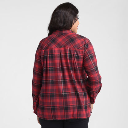 Christopher & Banks Pleat Back Plaid Button Up