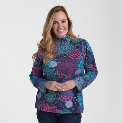 Christopher & Banks Multi Color Button Detail Sweatshirt