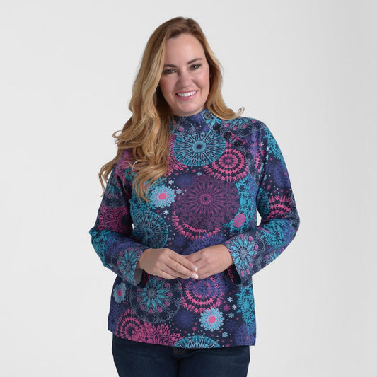 Christopher & Banks Multi Color Button Detail Sweatshirt