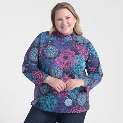 Christopher & Banks Multi Color Button Detail Sweatshirt