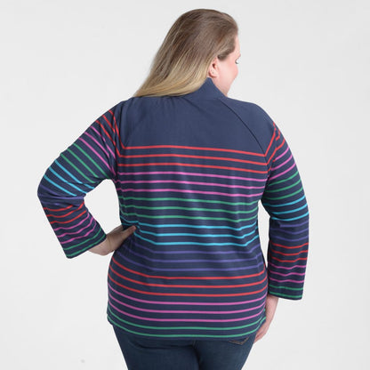 Christopher & Banks Multi Color Button Detail Sweatshirt