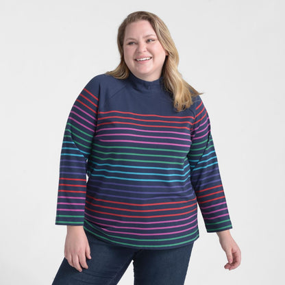 Christopher & Banks Multi Color Button Detail Sweatshirt