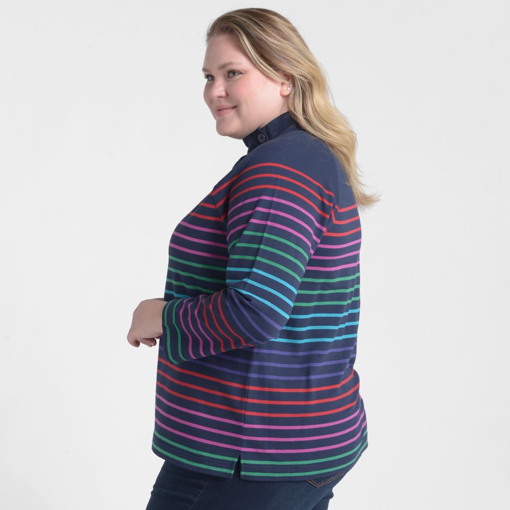 Christopher & Banks Multi Color Button Detail Sweatshirt