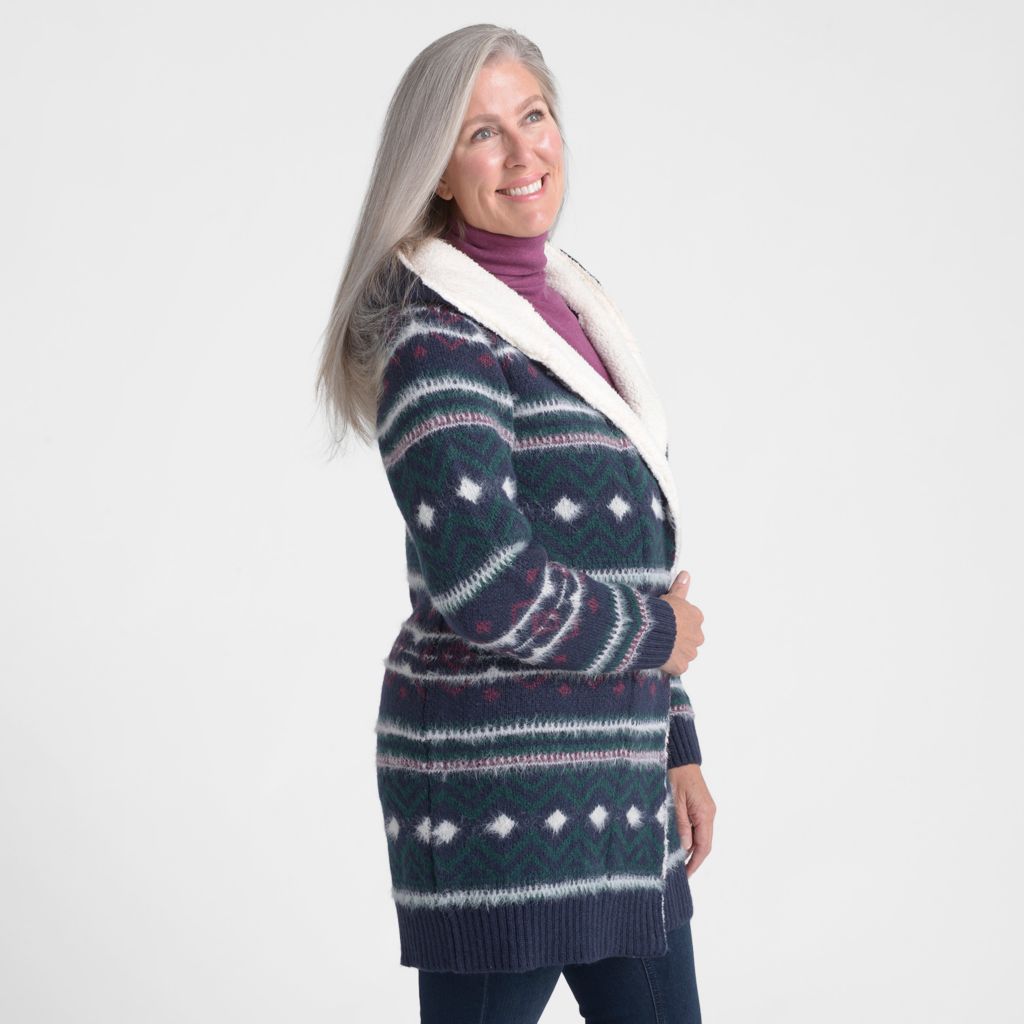 Christopher & Banks Sherpa Lined Hooded Coatigan