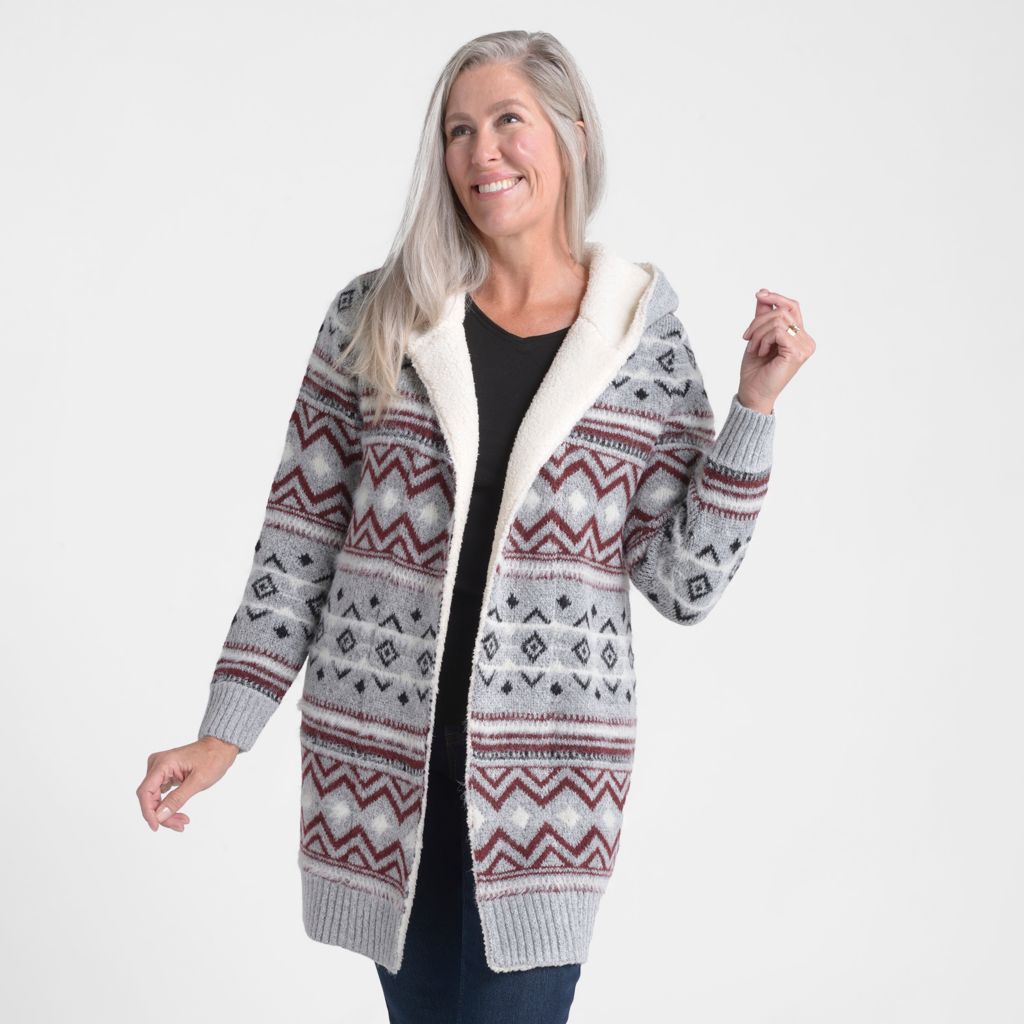 Christopher & Banks Sherpa Lined Hooded Coatigan