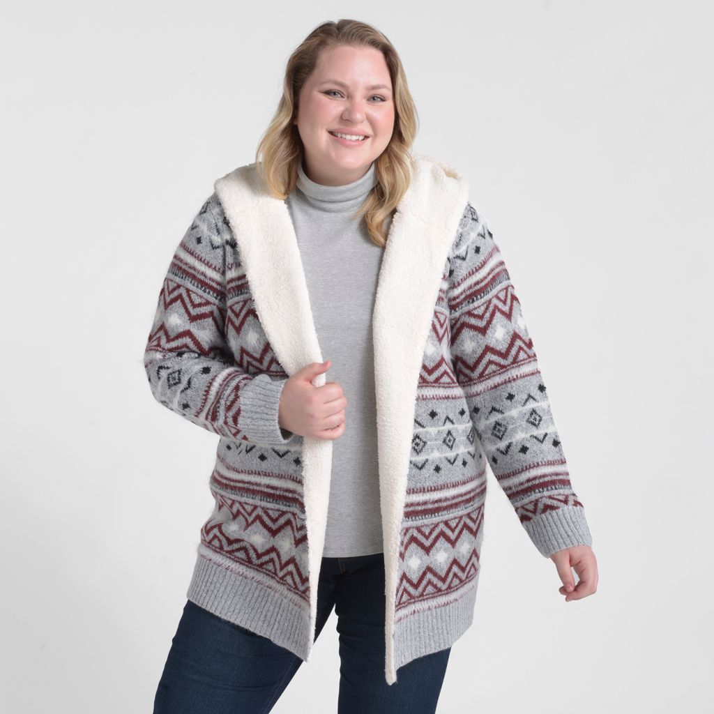 Christopher & Banks Sherpa Lined Hooded Coatigan