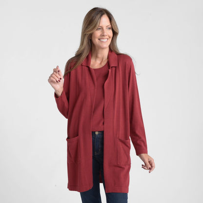 Christopher & Banks Notch Collar Long Cardigan