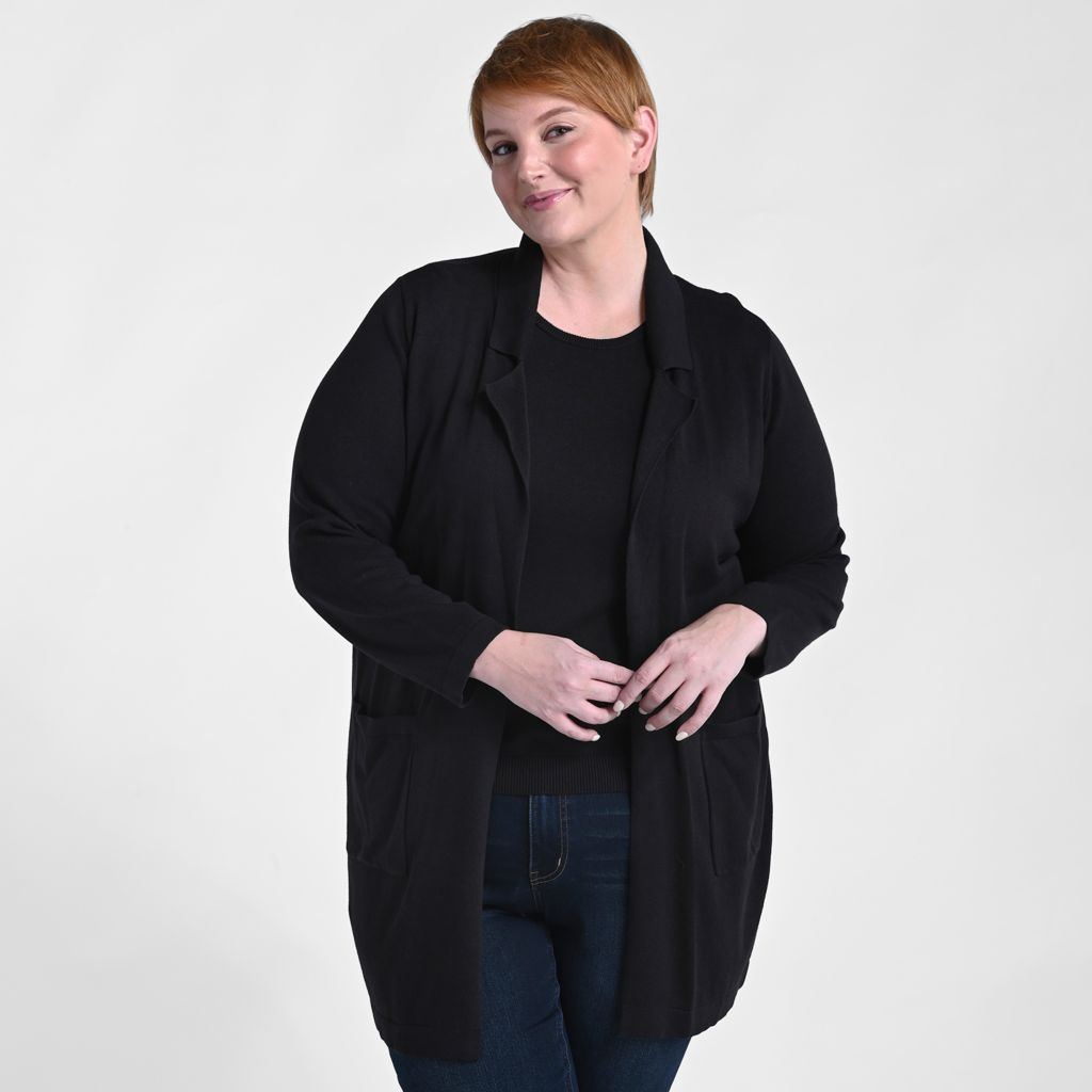 Christopher & Banks Notch Collar Long Cardigan