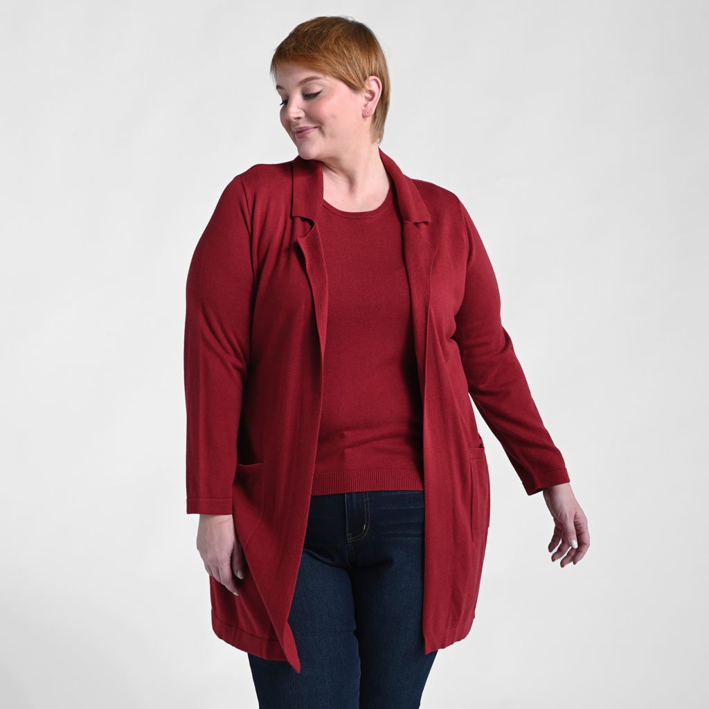 Christopher & Banks Notch Collar Long Cardigan