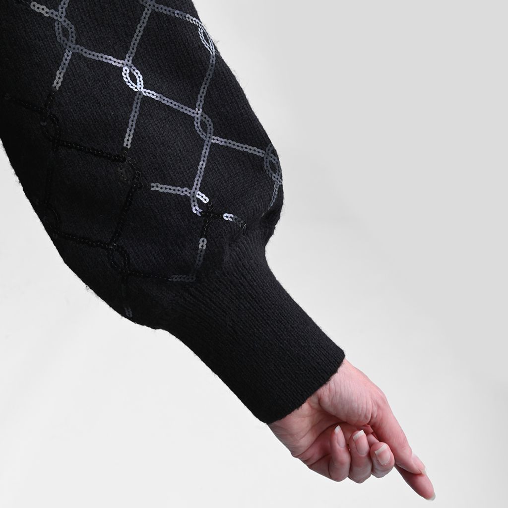 Christopher & Banks Allover Sequin Patterned Boatneck Sweater