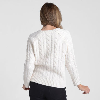 Christopher & Banks Sequin Cable Knit Sweater