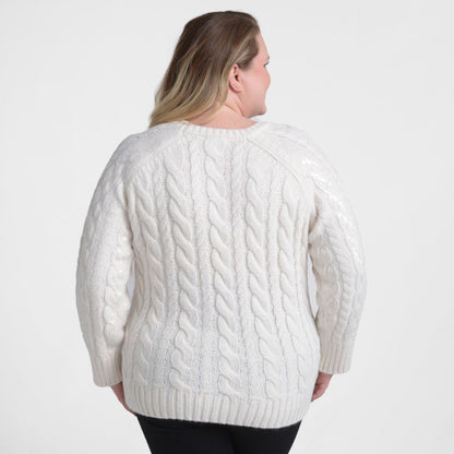 Christopher & Banks Sequin Cable Knit Sweater