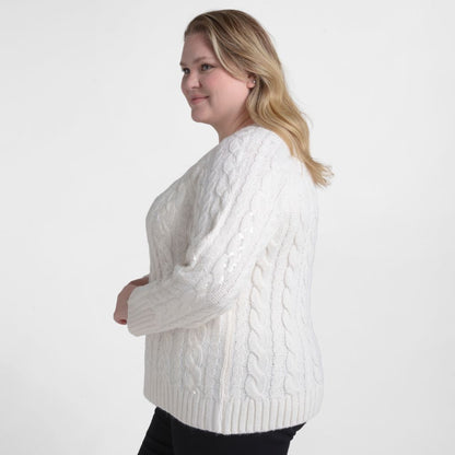 Christopher & Banks Sequin Cable Knit Sweater