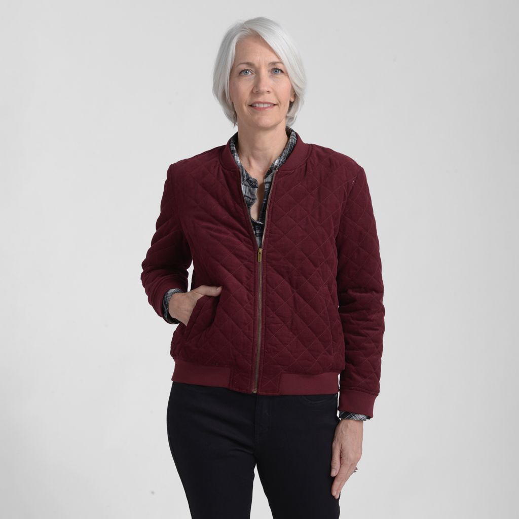 Christopher & Banks Diamond Quilted Bomber Jacket