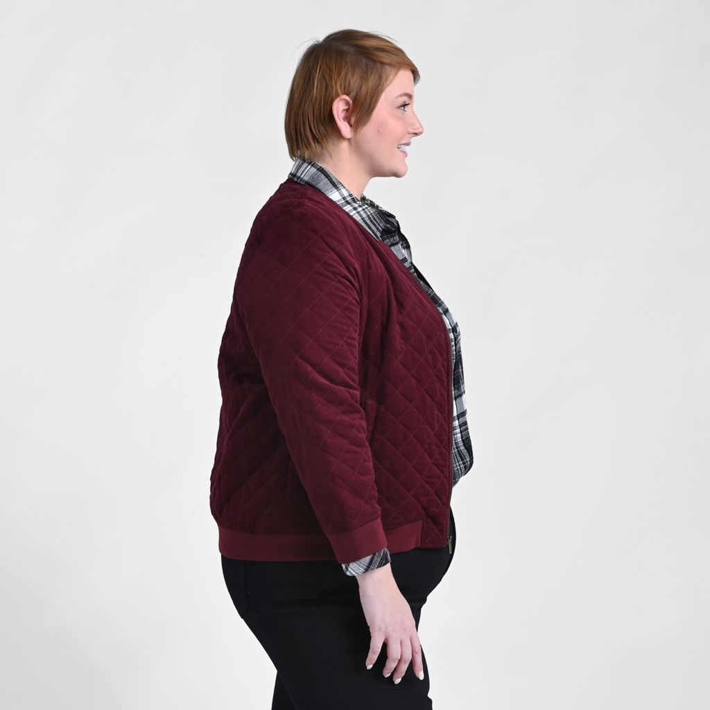 Christopher & Banks Diamond Quilted Bomber Jacket